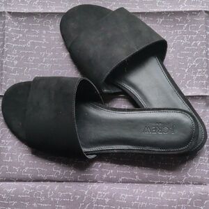 J. Crew Black Suede Slide Mules